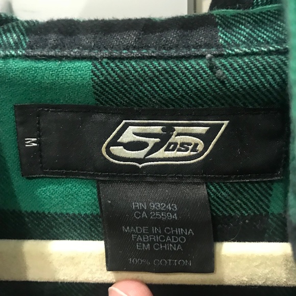 55DSL Plaid Flannel Button Down Rare - Picture 4 of 4